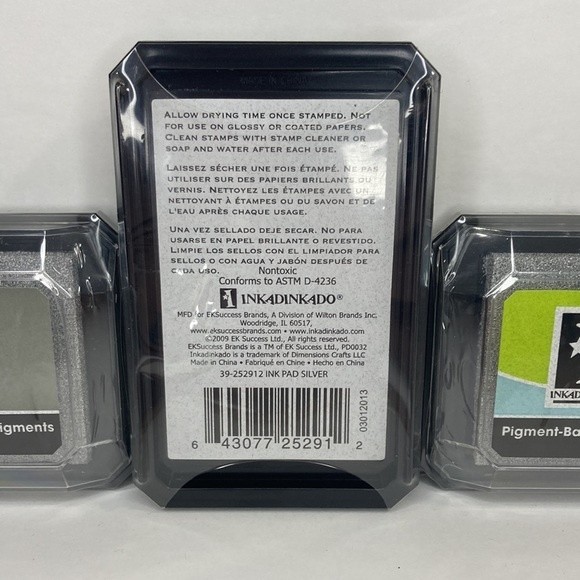 Inkadinkado Pigment Based Ink Stamp Pad Silver Set of 3 Crafts - Picture 5 of 13